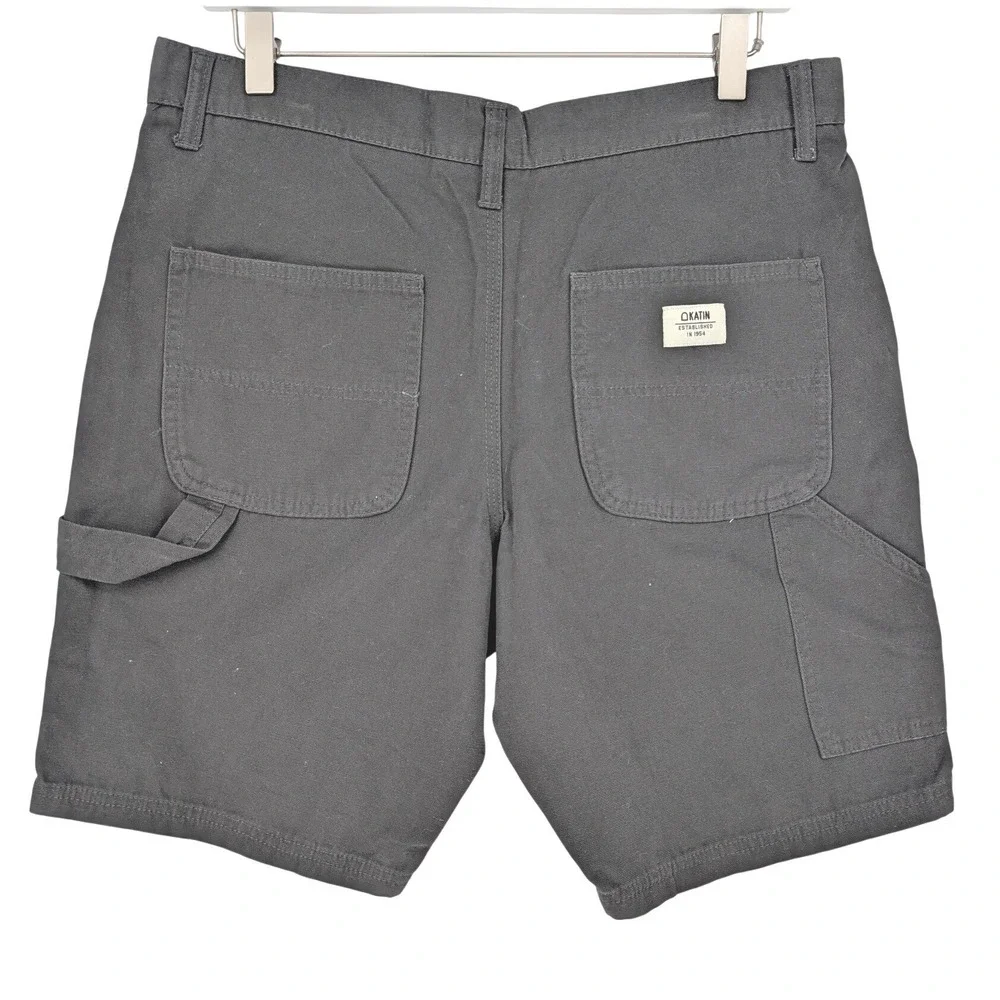 Katin Stanley Carpenter Short Mens 30 Gray Cotton Canvas Utility Workwear Skater